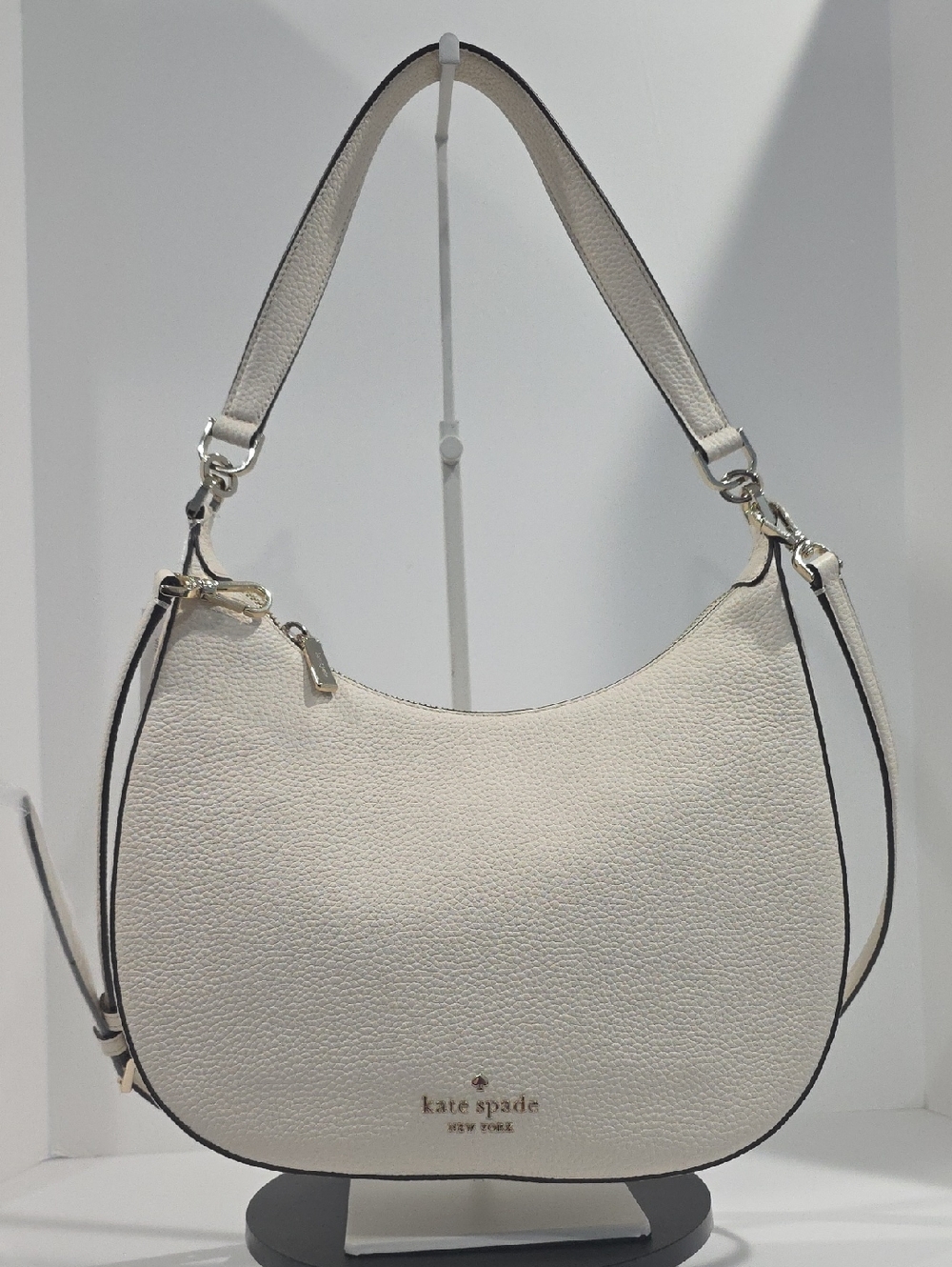 NWT ✅ Kate Spade JANIE Pebbled Leather Shoulder Bag PARCHMENT KE660 ⭐ NWT - Picture 3 of 14